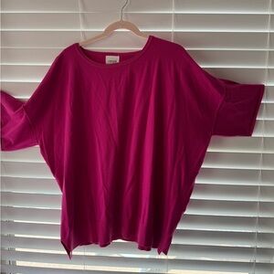 ANDREE BY UNIT Fuchsia Short Sleeve Top